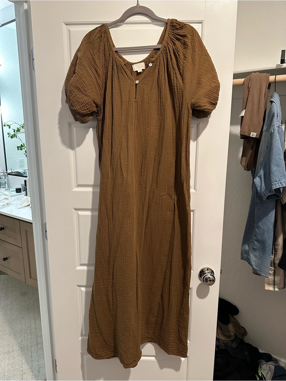 Honest Cotton brown maxi dress 100% cotton